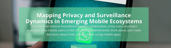 CIPR part of NSF Grant for “Mapping Privacy and Surveillance Dynamics in Emerging Mobile Ecosystems”